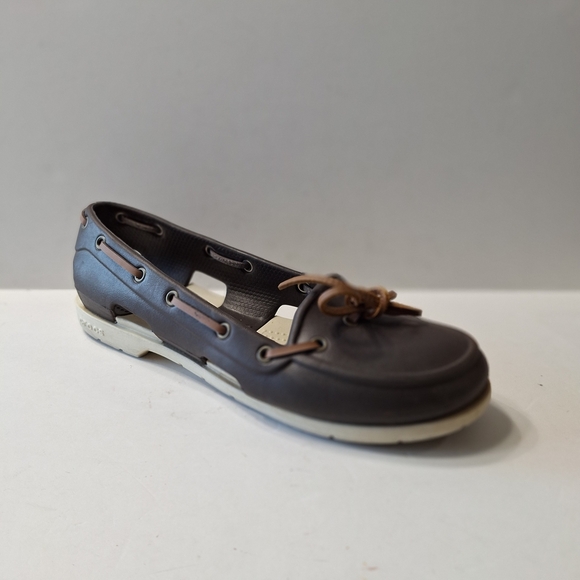 Crocs Brown Croslite Gorpcore Outdoors Beach Line Slip On Boat Shoes Size 9 - Picture 1 of 13